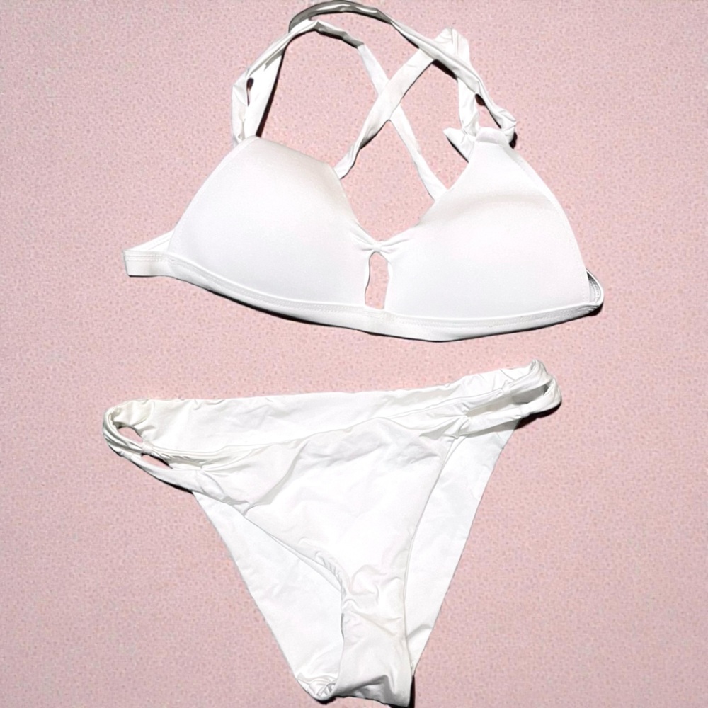 Voda Swim White‎ Bikini Swimsuit Size L/M